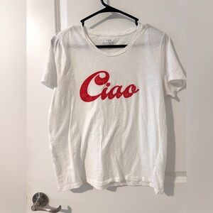 J.Crew collector Tee “Ciao” slub size large 100% cotton